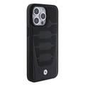 BMW Leather Case with Sign Seats Pattern for iPhone 15 Pro Max - Black