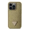 Guess Rhinestone Case with Triangle Logo  - Gold - iPhone 15 Pro Max