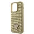 Guess Rhinestone Case with Triangle Logo  - Gold - iPhone 15 Pro Max