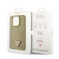 Guess Rhinestone Case with Triangle Logo  - Gold - iPhone 15 Pro Max