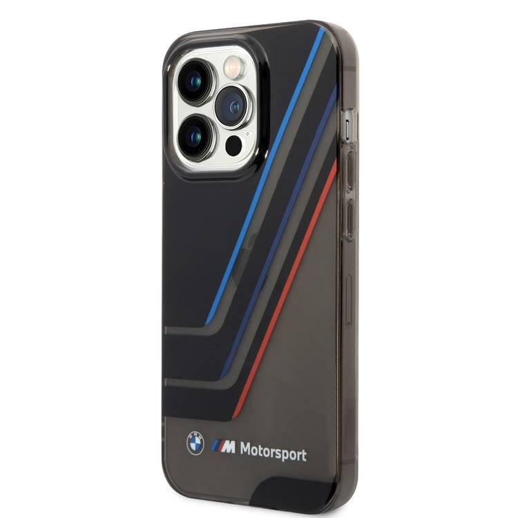 BMW Motorsport IML Case with Translucent Stripe for iPhone 15 Promax - Black