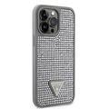 Guess Rhinestone Case with Triangle Logo  - Silver - iPhone 15 Pro Max