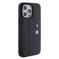 BMW M PU Leather Case with Hexo Pattern & Stripe for iPhone 15 Pro Max