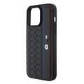 BMW M PU Leather Case with Hexo Pattern & Stripe for iPhone 15 Pro Max