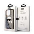 حافظة Karl Lagerfeld Liquid Glitter مع رأس NFT Karl - أسود - iPhone 15 Pro