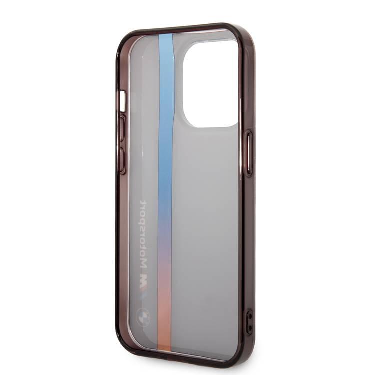 BMW Motorsport IML Case with Tricolor Stripe for iPhone 15 Promax - Black