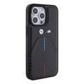 BMW M PU Leather & Carbon Case with Metal Logo for iPhone 15 Pro Max