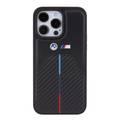 BMW M PU Leather & Carbon Case with Metal Logo for iPhone 15 Pro Max