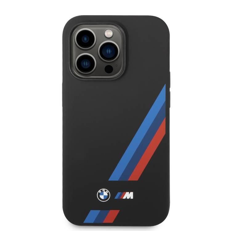 BMW M Silicone Case with Slanted Strips for iPhone 15 Pro Max