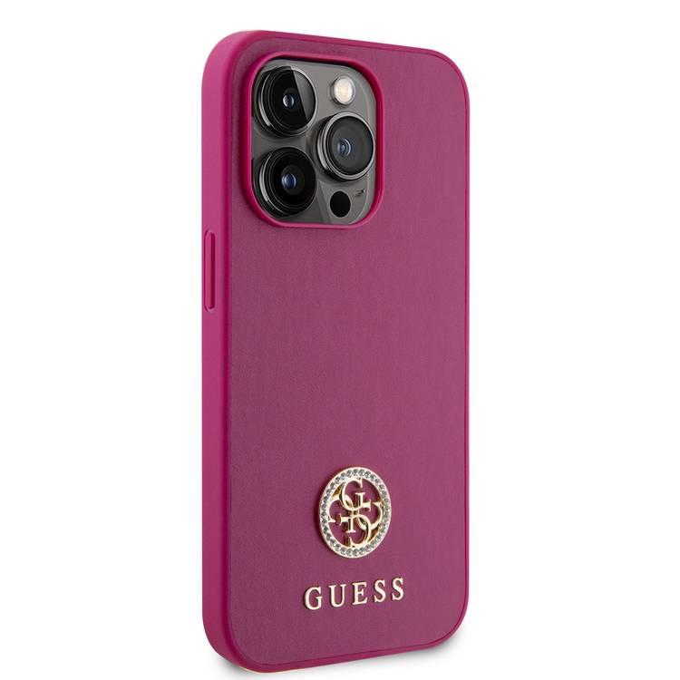 Guess PU Case with Metal 4G Strass Logo - Pink - iPhone 15 Pro Max