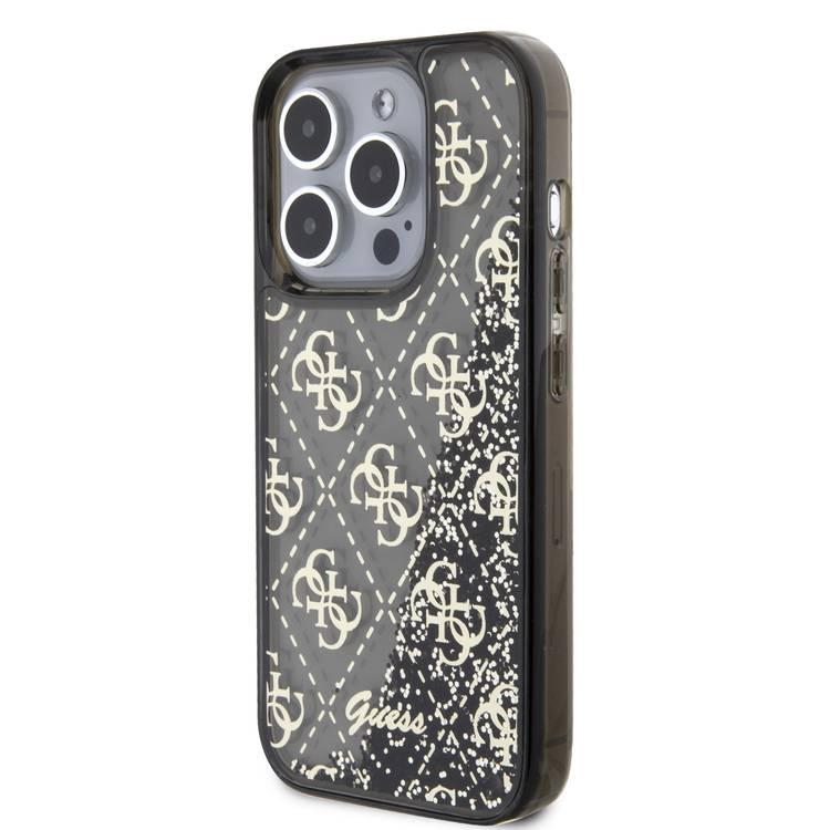 Guess Liquid Glitter Case with 4G Pattern - Black - iPhone 15 Pro Max