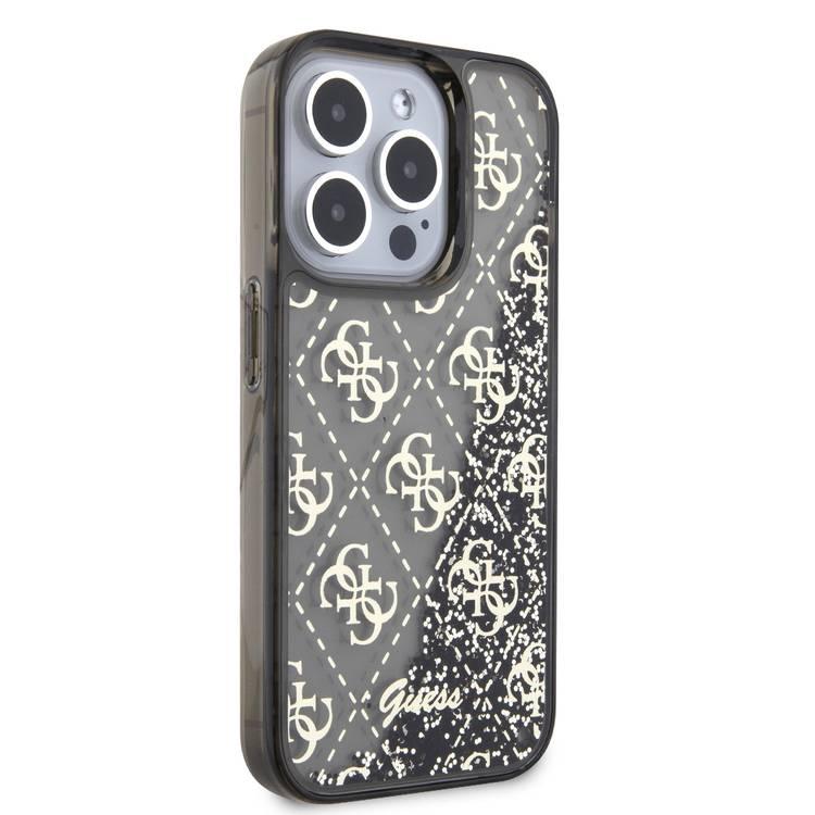 Guess Liquid Glitter Case with 4G Pattern - Black - iPhone 15 Pro Max