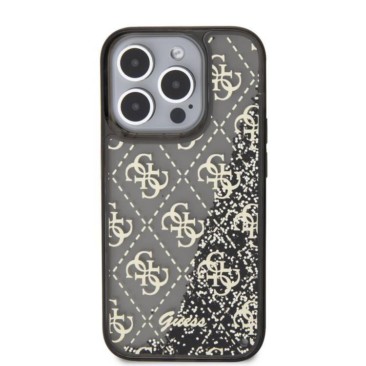 Guess Liquid Glitter Case with 4G Pattern - Black - iPhone 15 Pro Max