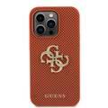 Guess Perforated PU Leather Case with 4G Glitter  - Orange - iPhone 15 Pro Max