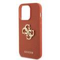 Guess Perforated PU Leather Case with 4G Glitter  - Orange - iPhone 15 Pro Max