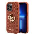 Guess Perforated PU Leather Case with 4G Glitter  - Orange - iPhone 15 Pro Max