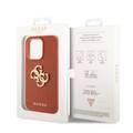 Guess Perforated PU Leather Case with 4G Glitter  - Orange - iPhone 15 Pro Max