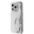 Guess HC Liquid Glitter Case with Charms Pattern - Silver - iPhone 15 Pro