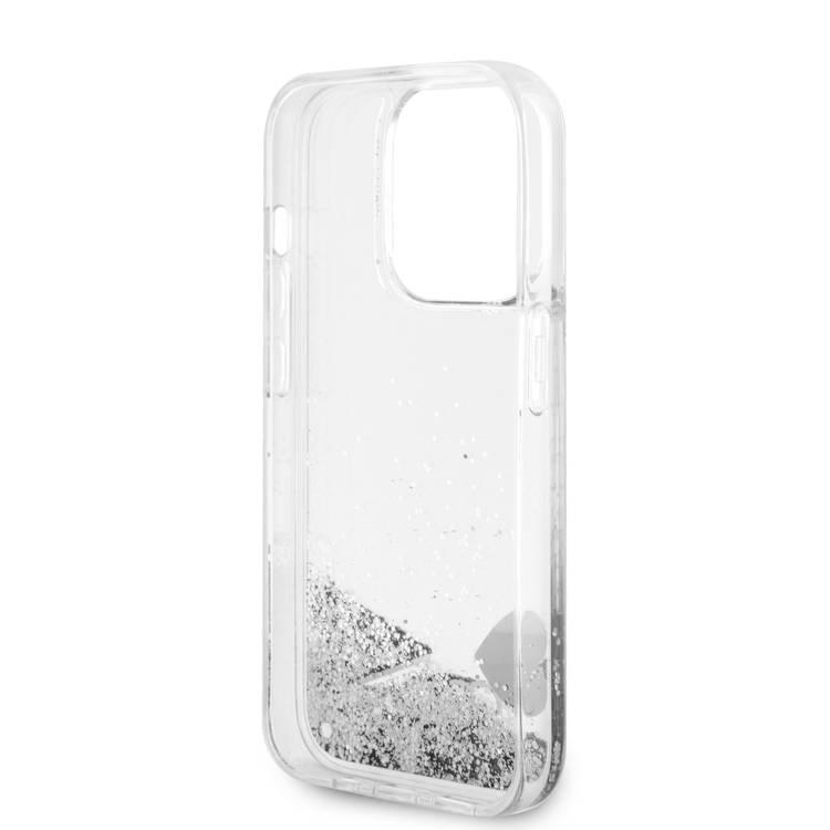 Guess HC Liquid Glitter Case with Charms Pattern - Silver - iPhone 15 Pro