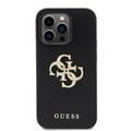 Guess Perforated PU Leather Case with 4G Glitter - Black - iPhone 15 Pro