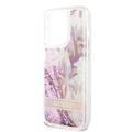 Guess HC Liquid Glitter Case with Flower Pattern  - Pink - iPhone 15 Pro Max