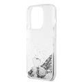 Guess HC Liquid Glitter Case with Charms Pattern - Silver - iPhone 15 Pro Max