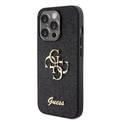 Guess Fixed Glitter Case with Big 4G Logo - Black - iPhone 15 Pro Max