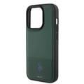 U.S.Polo Assn. PU Leather Mesh Pattern DH Case for iPhone 15 Series - Green - iPhone 15 Pro