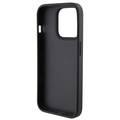 U.S.Polo Assn. PU Leather Textured Pattern Grip Stand Case for iPhone 15 Series - Black - iPhone 15 Pro Max