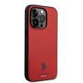 U.S.Polo Assn. PU Leather Mesh Pattern DH Case for iPhone 15 Series - Red - iPhone 15 Pro