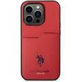 U.S.Polo Assn. PU Card Slot DH Hard Case  - Red - iPhone 15 Pro Max