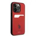 U.S.Polo Assn. PU Card Slot DH Hard Case  - Red - iPhone 15 Pro Max