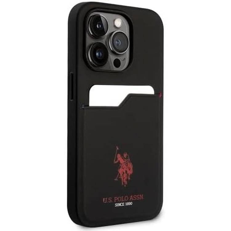 U.S.Polo Assn. PU Card Slot DH Hard Case  - Black - iPhone 15 Pro Max