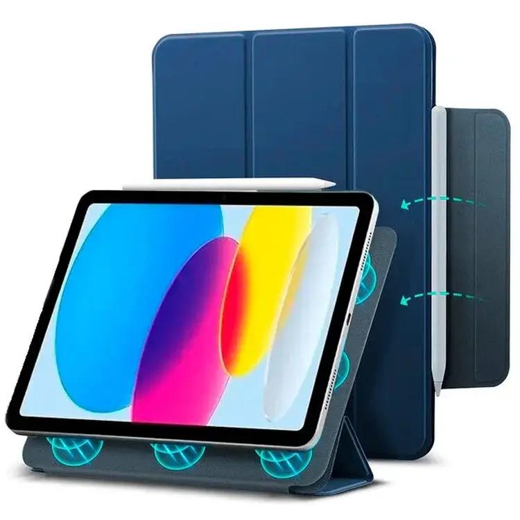 Comma Rider Series Double Sides Magnetic Case with Pencil Slot for iPad10 10.9  2022 - Sea Blue