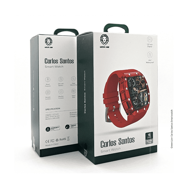 Green Lion Carlos Santos Smart Watch - Red