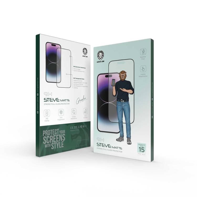 Green Lion 9H Steve Matte Screen Protector for iP15 Pro/Pro Max