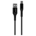Green Lion USB-A to Type-C Braided Cable 1M - Black