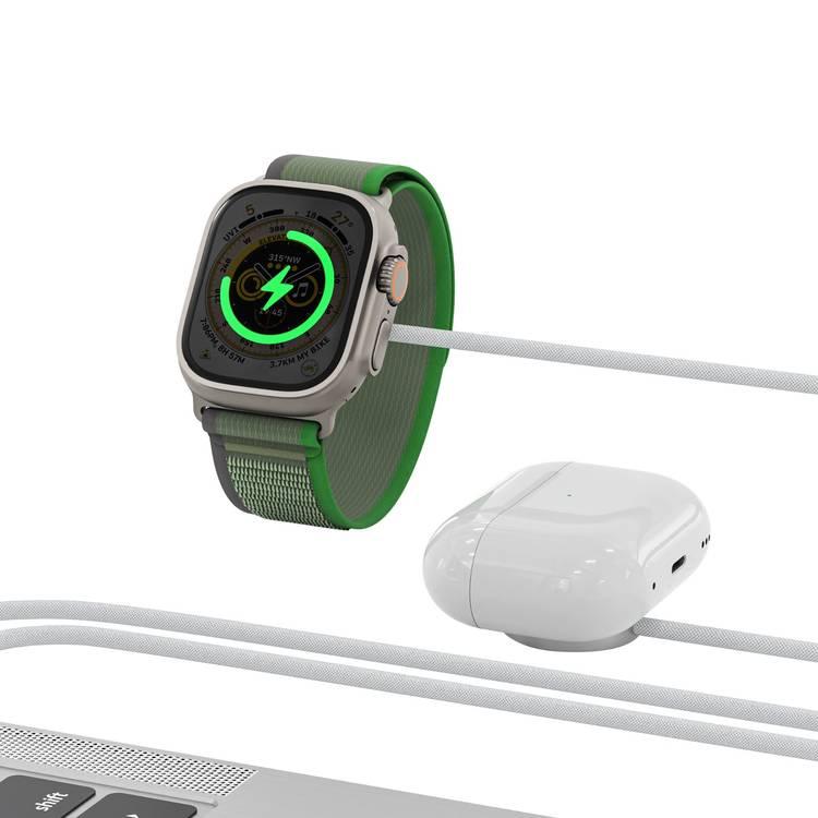 كابل شحن مغناطيسي فائق من Green Lion (واجهة من النوع C) 3 وات لسلسلة iWatch - أبيض