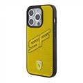 Ferrari iPhone 15 Pro For PU Leather Case with Big SF Perforated Design - Yellow