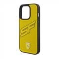 Ferrari iPhone 15 Pro For PU Leather Case with Big SF Perforated Design - Yellow