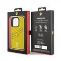 Ferrari iPhone 15 Pro For PU Leather Case with Big SF Perforated Design - Yellow