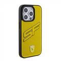 Ferrari iPhone 15 Pro For PU Leather Case with Big SF Perforated Design - Yellow