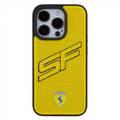 Ferrari iPhone 15 Pro For PU Leather Case with Big SF Perforated Design - Yellow