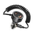 Porodo 60W  Black Transparent Dual Port Car Charger PD 30W QC 18W with Coil