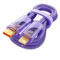 Porodo Braided 1M PD27W USB-C to Lightning Cable With Transparent Head  - Purple