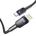 Porodo Braided 1M PD20W USB-C to Lightning Fast charging Cable - Purple