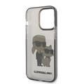 Karl Lagerfeld IML Glitter NFT Karl & Choupette  Hard Case for iPhone 15 Pro Max- Black - أسود