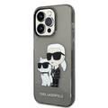 Karl Lagerfeld IML Glitter NFT Karl & Choupette  Hard Case for iPhone 15 Pro Max- Black - أسود