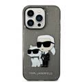 Karl Lagerfeld IML Glitter NFT Karl & Choupette  Hard Case for iPhone 15 Pro Max- Black - أسود