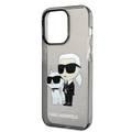 Karl Lagerfeld IML Glitter NFT Karl & Choupette  Hard Case for iPhone 15 Pro Max- Black - أسود